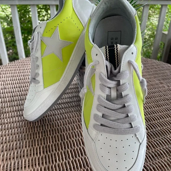 ShuShop Neon Yellow and White Sneakers - Picture 2 of 6